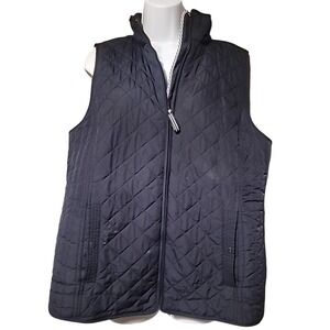 Talbot Sz L  Blue Quilted Full Zip Outdoor Hiking Walking Pocket Vest Adjustable